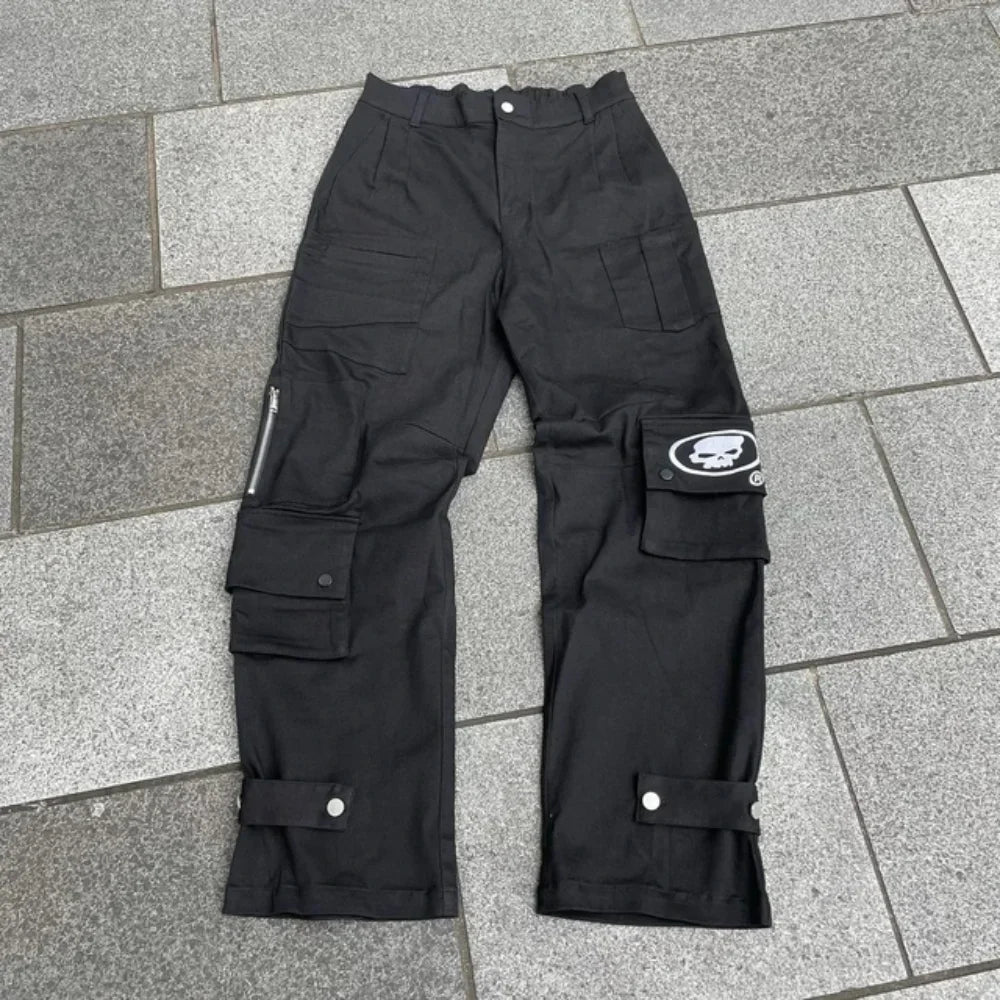 2025 New Prints Jeans Men Streetwear Baggy Wide Leg Jeans Korean Fashion Drapes Straight Casual Loose Denim Cargo Pants